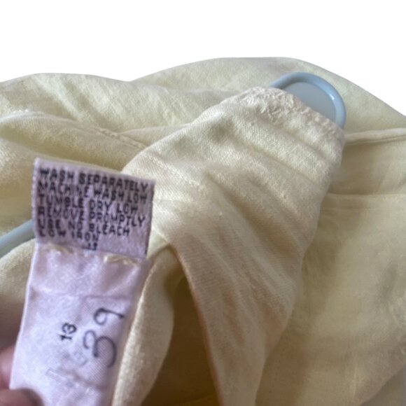 Kiko Sleeveless Linen Maxi Dress Women M Floral Embroidery Button-Back Yellow - Picture 6 of 10